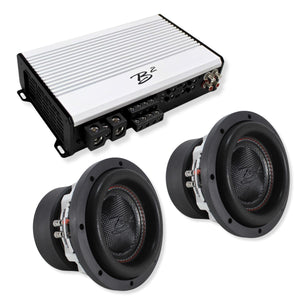 B2 Audio RAGE 1200.4 V2 4-Channel Amplifier + 2 RAGE8 D4 V3 Subwoofers COMBO-20