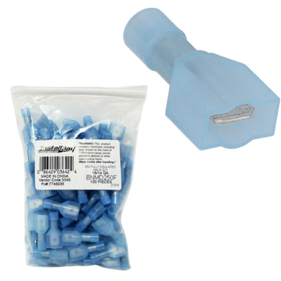 16-14 AWG Male Insulated Nylon Quick Disconnect 100pcs Blue Electrical Terminal