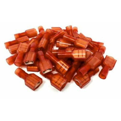 RED 22-18AWG Female Insulated Nylon Speaker Connector 100pcs Quick Disconnect