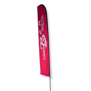 B2 Audio 2.4' x 14' Beach Flag Feather Banner w Pole Kit & Base