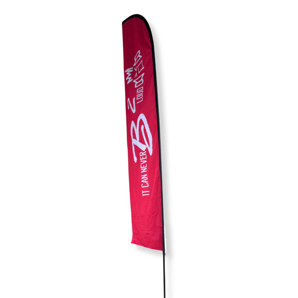 B2 Audio 2.4' x 14' Beach Flag Feather Banner w Pole Kit & Base