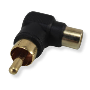 10 Pack Black and Red RCA Barrel Connectors Mini Right Angle Adapters for Audio