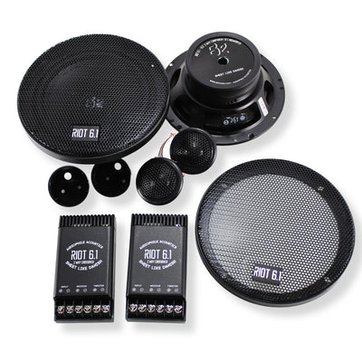 B2 Audio RIOT Series  6.5" 100 Watt RMS 4-Ohm Component Set With 1" Wide Band Tweeter & Crossover RIOT61