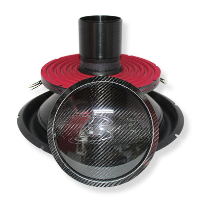 Front view of B2 Audio 18" Rampage Re-Cone Kit | Dual 1-Ohm 4" Coil Carbon Fiber