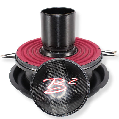 Front view of B2 Audio RAMPAGE 10" D1 Re-Cone Kit | Carbon Fiber Cone & 4" DVC 1-Ohm