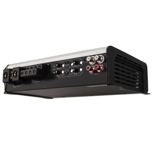view of B2 Audio USA RAGE 1200W 4-Channel 2-Ohm Full Range Amplifier side front 2