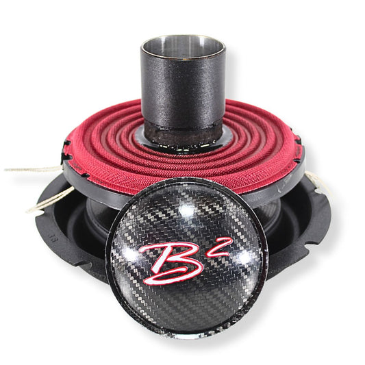 Front view of B2 Rampage 8" 1-Ohm DVC Recone Kit – Carbon Fiber | SPL Repair