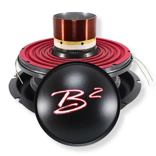 Front View of B2 Riot 10" 2-Ohm Dual Voice Coil Drop-In Recone Kit – Carbon Fiber