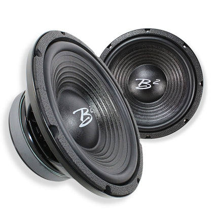 Pair of B2-RAGE12PWR Speakers main image view of the right side and front of the Pair.