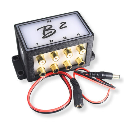 B2 Audio Cockbox 1-to-4 Pair RCA Splitter Distribution Block w/ RGB LED Lights