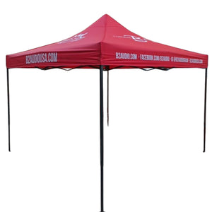 B2 Audio 10'x10' Hammered Metal Finish Frame Car Show & Event Red Canopy Tent