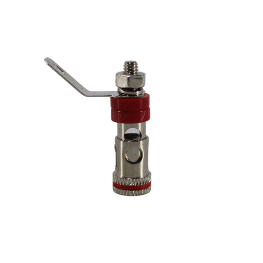 12 Gauge Brass Nickel Plated Positive Red Speaker Push Terminals Quick Connect