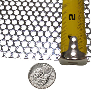 2' x 4' Shiny Metal Finish Mesh Grill Sheet Staggered Row with 3/16" Holes