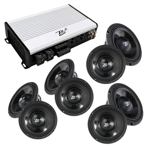 B2 Audio RAGE Combo 8x 8" Midrange Speakers + 1200W 4-Channel Amplifier