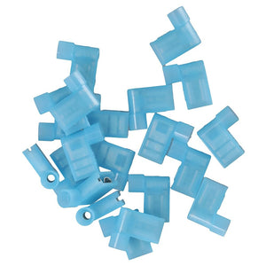 100 Pack 14 to 16 Gauge Blue Flag Spade Female Terminals 90 Degree Connectors