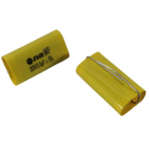Pair of 3.0uF 200V 13300Hz at 4 Ohm Metalized Film Capacitor Bass Blockers