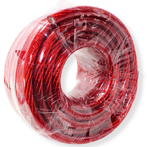 50Ft Pre Cut Coils of 0 Ga/4 Ga Black & Red CCA Power and Ground Wire Combo Kit