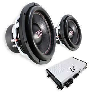Dual B2 Audio RIOT 12" D4 2000W RMS Subs with RAGE 2300.2 Amp