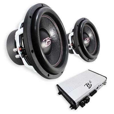 Dual B2 Audio RIOT 12" D4 2000W RMS Subs with RAGE 2300.2 Amp