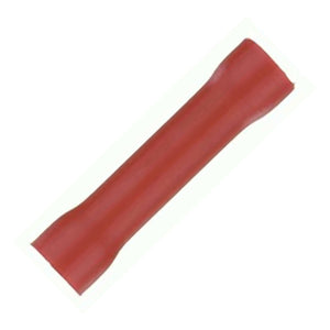 8 Gauge Red Vinyl Butt Connectors – 25 Pack (RVBC825 Equivalent)