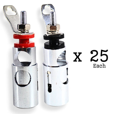 Big Jeff Audio 4 Ga Tall Speaker Push Terminal Brass/Nickel Plated 50 Pack