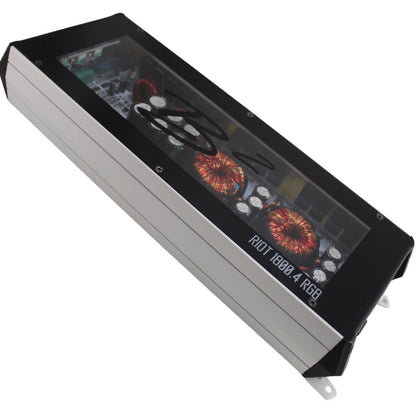B2 Audio RIOT 4-Channel 1.8K 1800W 2-Ohm Class D Full Range Amplifier w/ RGB LED Illumination