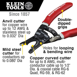 7" Heavy Duty Cable Wire Cutter | Multi-Blade Tool for Copper, Steel & Coax IB63020