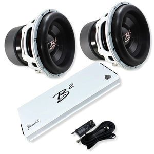 Dual RAGEXL V2 12" 3500W RMS D2 Subwoofers + ZERO 12 12,500W Mono Amplifier