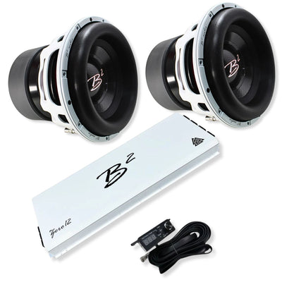 Dual RAGEXL V2 12" 3500W RMS D2 Subwoofers + ZERO 12 12,500W Mono Amplifier