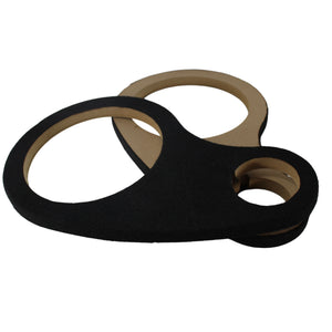 Pair of Carpeted Wood 8" Speaker Rings with 3" Tweeter Openings for Installation