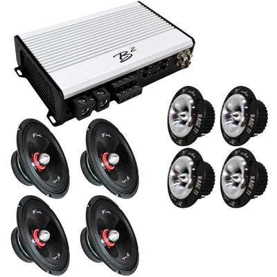 B2 Audio RAGE 1200.4 Amplifier + RIOT8P 8" Midrange + RAGE T1 NEO Tweeter Combo