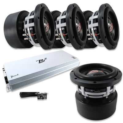 B2 Audio B2-Z6-COMBO6 w/ZERO6 Amp & 4x RAMPAGE 6.5" Carbon Fiber Subs