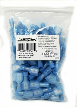 16-14 AWG Male Insulated Nylon Quick Disconnect 100pcs Blue Electrical Terminal