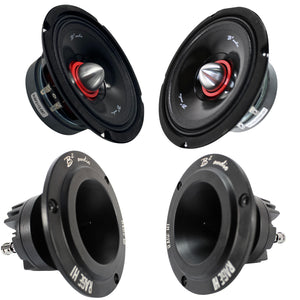 B2 Audio Audio System Combo RAGE800.4 Amp w/RIOT6P Set & RAGE H1 Neo