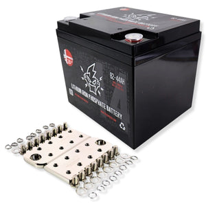 B2 Audio 44Ah 5000W LiFePO4 Battery 12V w 8 Lug Style Bolt Down Terminals