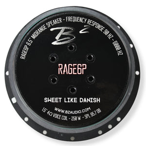 RAGE Series 6.5" 4-Ohm 120W RMS Mid-Range Speaker UV-Coated Cone, Sold As Pair B2-RAGE6P