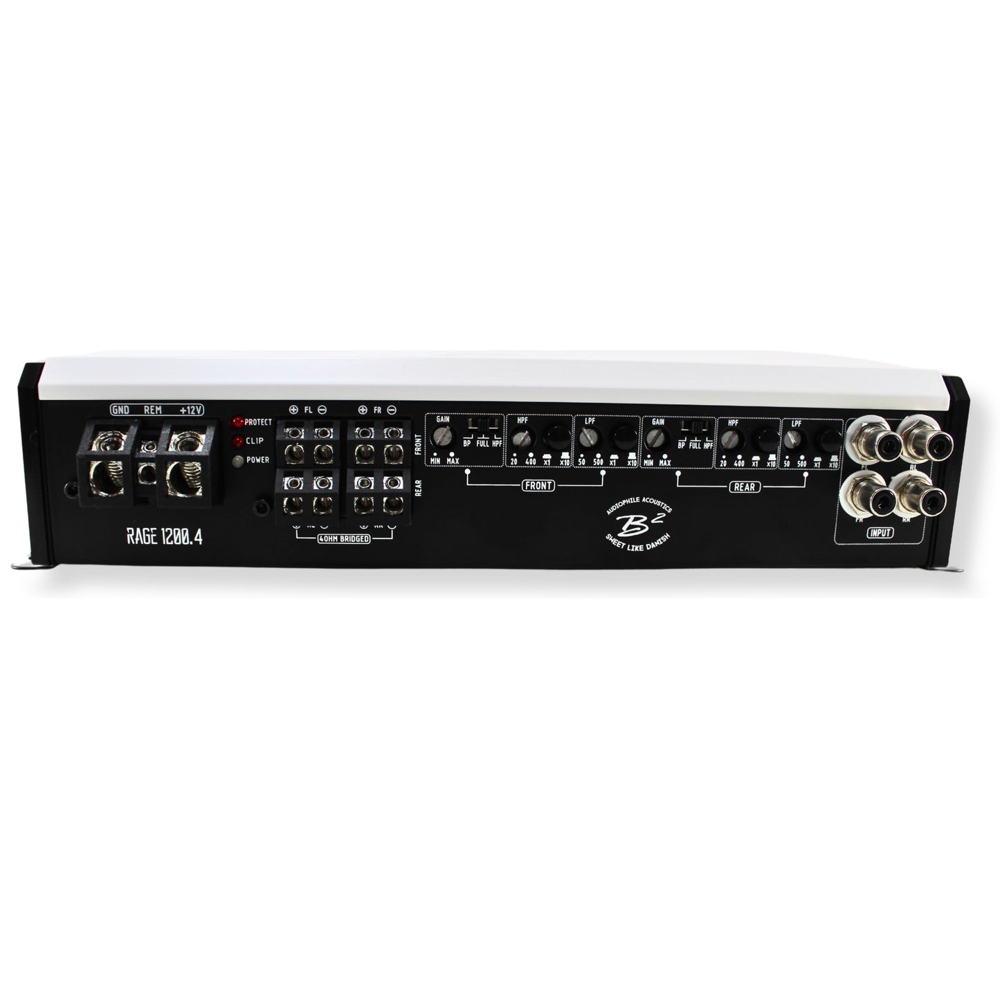 B2 Audio RAGE 4-Channel 1200 Watt 2-Ohm Class D Full Range Amplifier