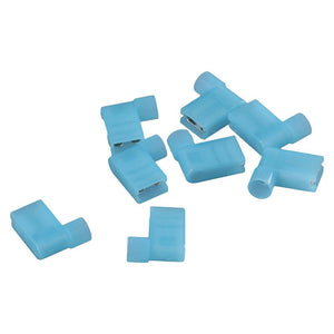 100 Pack 14 to 16 Gauge Blue Flag Spade Female Terminals 90 Degree Connectors