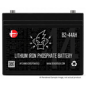 B2 Audio 44AH 12V Lithium Iron Phosphate Battery 5,000W Car Audio (LiFePO4)