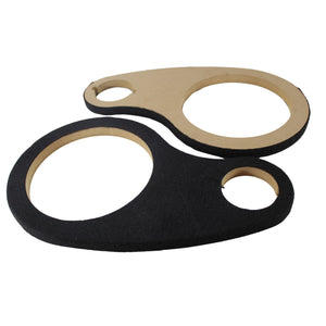 Pair of Carpeted Wood 8" Speaker Rings with 3" Tweeter Openings for Installation