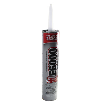 E6000 Black Industrial Strength Self-Leveling Waterproof Adhesive- 10.2 fl oz