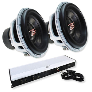 Dual RAGEXL V2 15" 3500W RMS D1Ohm Subwoofers & 7800 RMS 1-Ohm Mono Amplifier