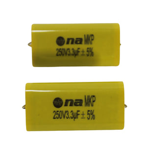 Pair of 3.3uF 250V 12000Hz at 4 Ohm Metalized Film Capacitor Bass Blockers