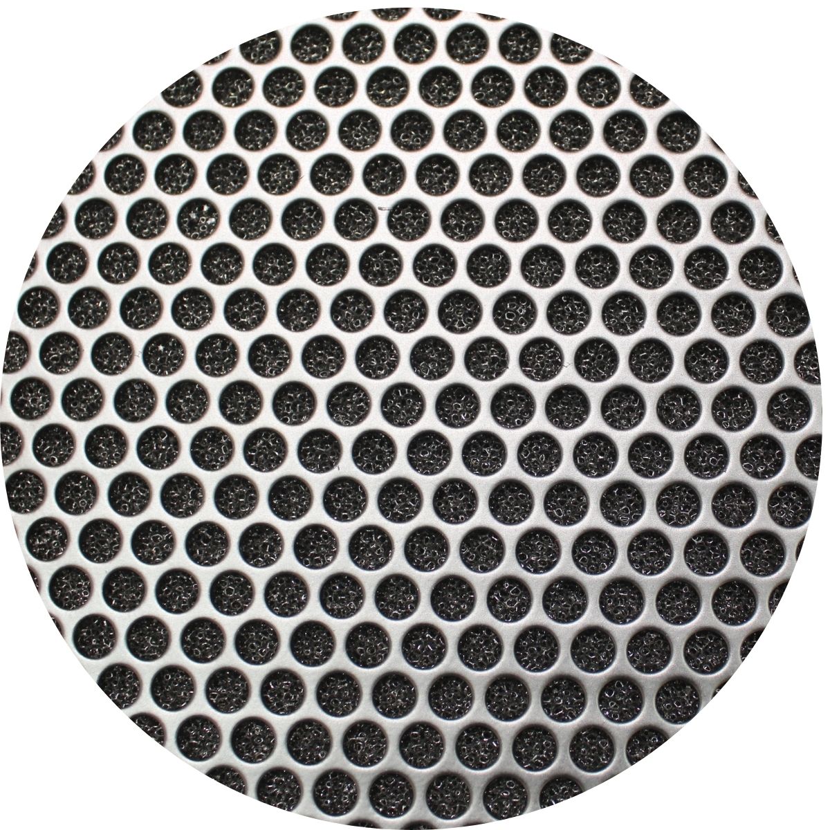 2' x 4' Black Metal Finish Mesh Grill with Foam Staggered Rows and 3/16" Holes