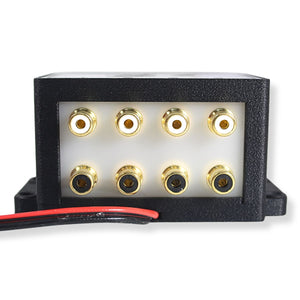 B2 Audio Cockbox 2-to-4 Pair RCA Splitter Distribution Block w/ RGB LED Lights