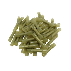 50 Pack Yellow Heat Shrink Butt Connectors 10 to 12 AWG Wire Terminals HSYBC