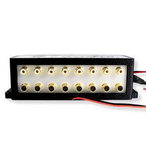 B2 Audio Cockbox 1-to-8 Pair RCA Splitter Distribution Block w/ RGB LED Lights