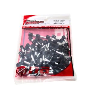 100 Pack 10 Gauge Wire Ferrules IS-TFK-10 with Black Insulation for Secure Connections