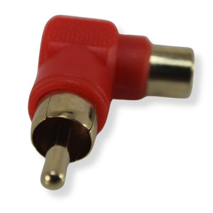 10 Pack Black and Red RCA Barrel Connectors Mini Right Angle Adapters for Audio