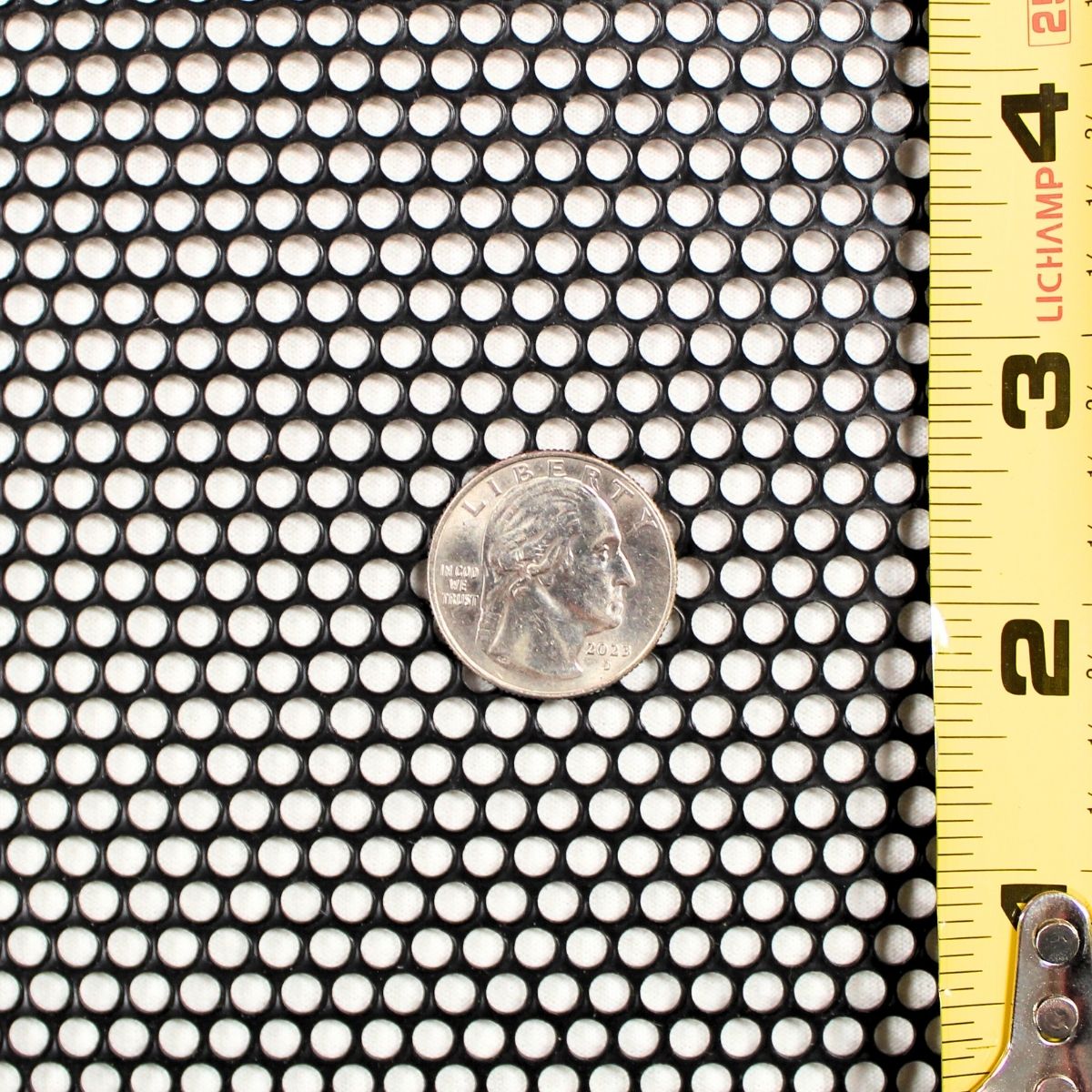 3' x 5' Black Metal Finish Mesh Grill Sheet Staggered Row with 5/32" Holes